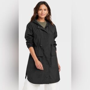 A New Day Women’s Hooded Rain Jacket Black NWT Extra Small XS